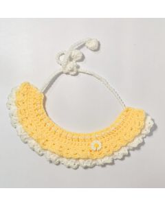 Louie Crochet Pet Collar In Yellow